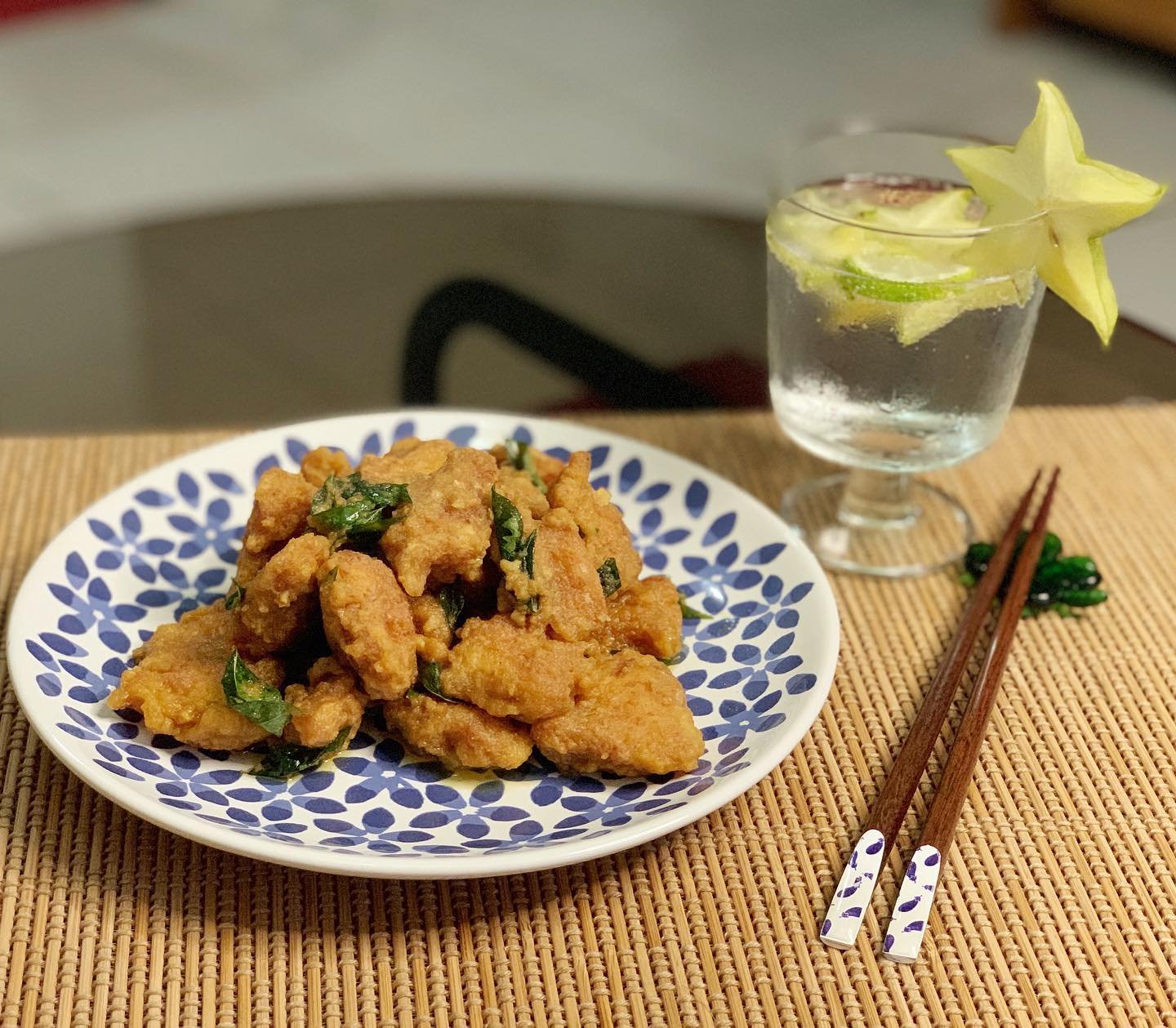 Creamy Salted Egg Chicken And my Starfruit Mocktail