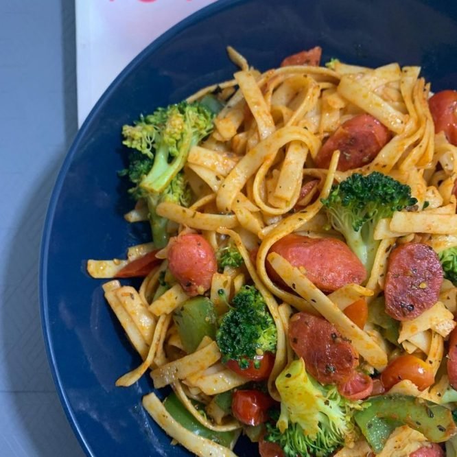 Sausage pasta in Gochujang Paste