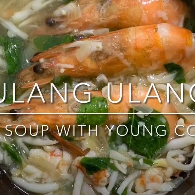 Filipino Dish – Ulang-Ulang (Shredded Young Coconut with Shrimp