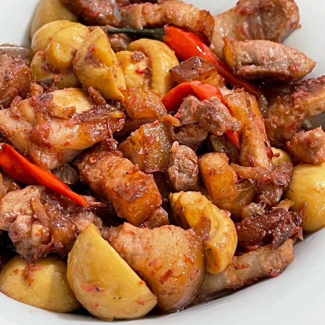 Spicy Pork Binagoongan - House of Hazelknots