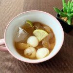 Chilled sea coconut and white fungus with lychee Chilled sea coconut and white fungus with lychee