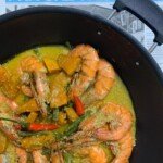 Ginataang Kalabasa with Shrimp, Steamed Fish and Potong Coconut Ginataang Kalabasa with Shrimp, Steamed Fish and Potong Coconut