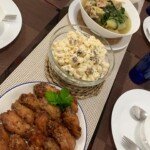 Prawn Paste Chicken, Tinola with Gizzard and Chicken Macaroni Salad